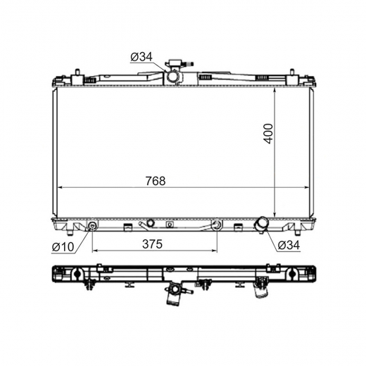 Радиатор охлаждения Toyota Camry '11-'17 (1AZ-FE, 2AR-FE) Panda