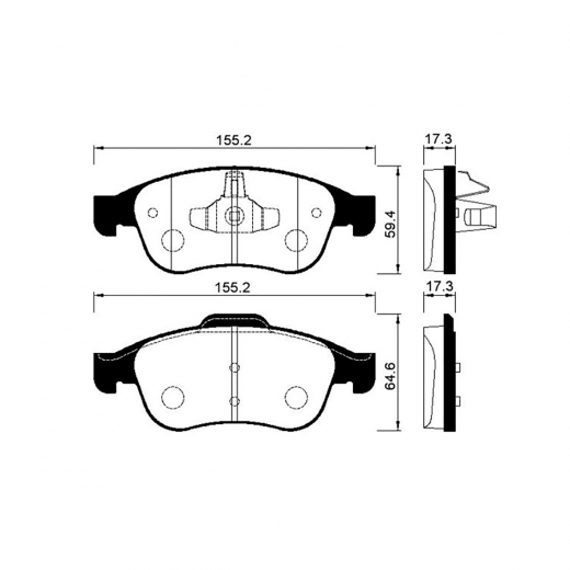 Колодки тормозные передние Madfil PN0551 дисковые