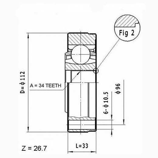 Шрус внутренний переднего привода Toyota Avalon, Scepter, Windom ASVA TYIU-5003