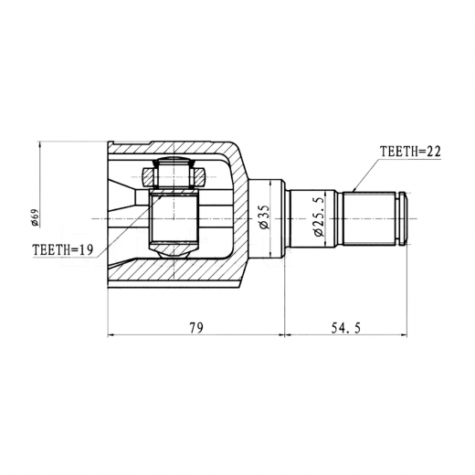 Шрус внутренний переднего привода Daewoo Tico, Matiz Febest 1111-MAT