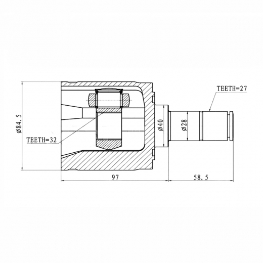 Шрус внутренний переднего правого привода Honda Integra, S-MX, Stepwgn, Civic, CR-V, Domani Febest 0311-CRVATRH