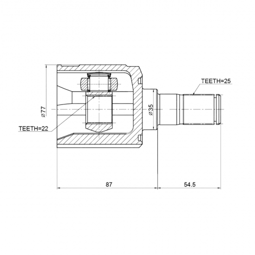 Шрус внутренний переднего привода Hyundai Accent Febest 1211-ACCMT