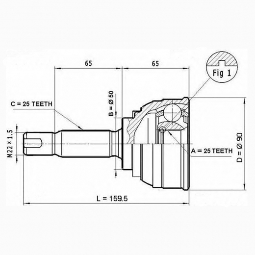 Шрус наружный переднего привода Hyundai Elantra/ Avante Febest 0410-006