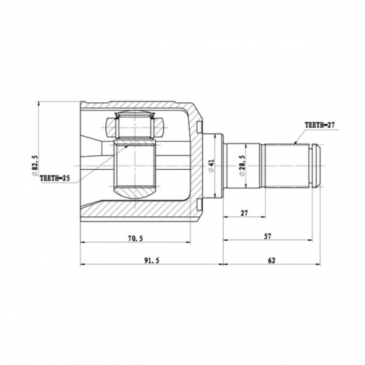 Шрус внутренний переднего привода Hyundai Sonata Febest 1211-EFMT