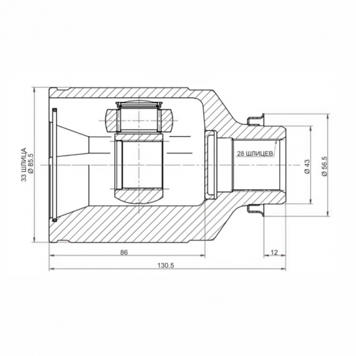 Шрус внутренний переднего правого привода Mazda 6, Atenza, MPV Febest 0511-M6ATRH