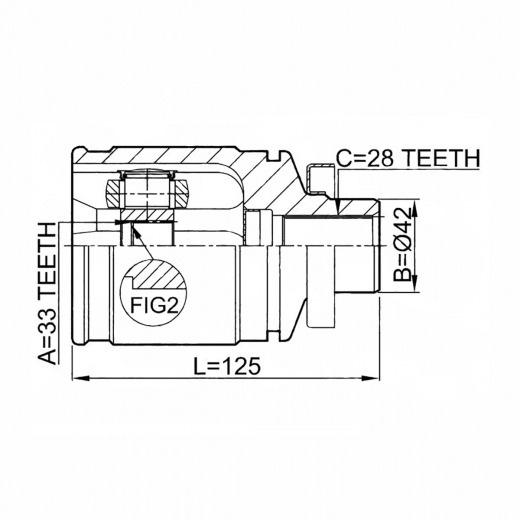 Шрус внутренний переднего правого привода Mitsubishi Outlander, Airtrek Febest 0411-CU20RH