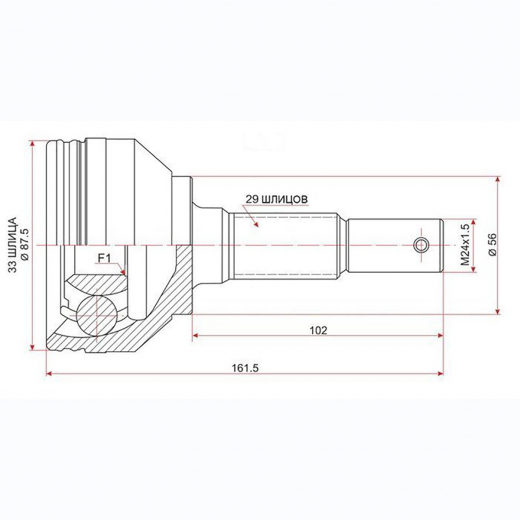 Шрус наружный переднего привода Nissan Qashqai Febest 0210-J1016