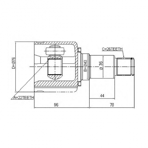 Шрус внутренний переднего правого привода Suzuki Escudo, Grand Vitara ASVA SZIR-GV