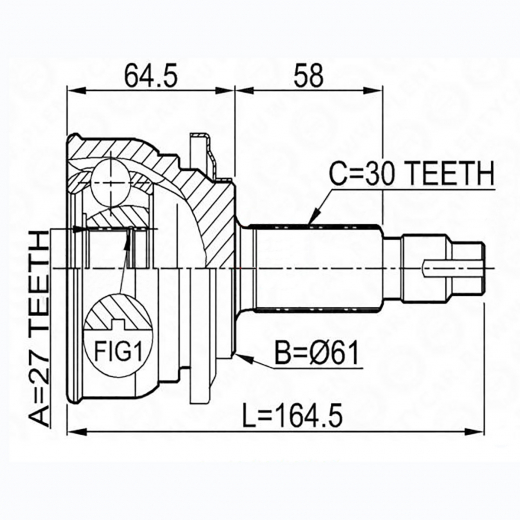 Шрус наружный переднего привода Toyota Blade, Mark X ZiO Febest 0110-083