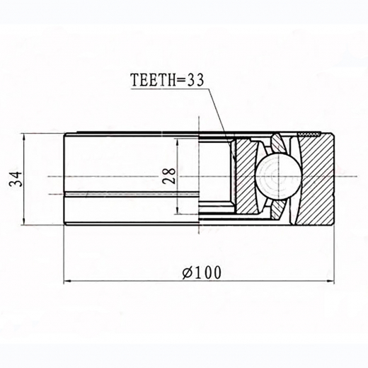 Шрус внутренний переднего правого привода Volkswagen Golf, Passat, Skoda Octavia, Audi A3 Lynx CI-8009