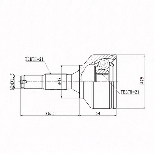 Шрус наружный переднего привода Citroen C3 Lynx CO-6101