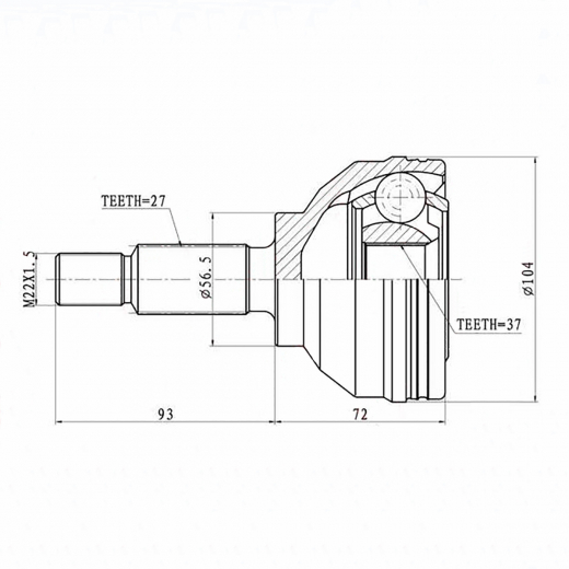 Шрус наружный переднего привода Renault Laguna Lynx CO-6317