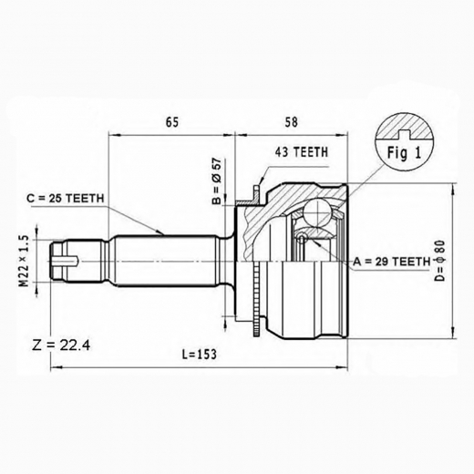 Шрус наружный переднего привода Mitsubishi Outlander, Lancer, Airtrek ABS Panda MMC-38A43