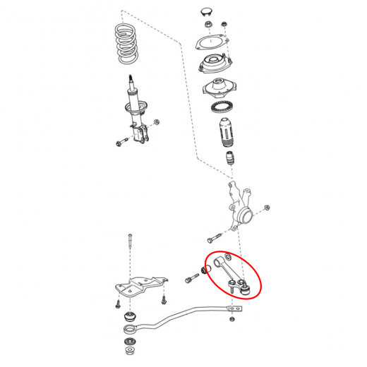 Рычаг передний Kia Rio '00-'05 левый нижний 2WD CTR