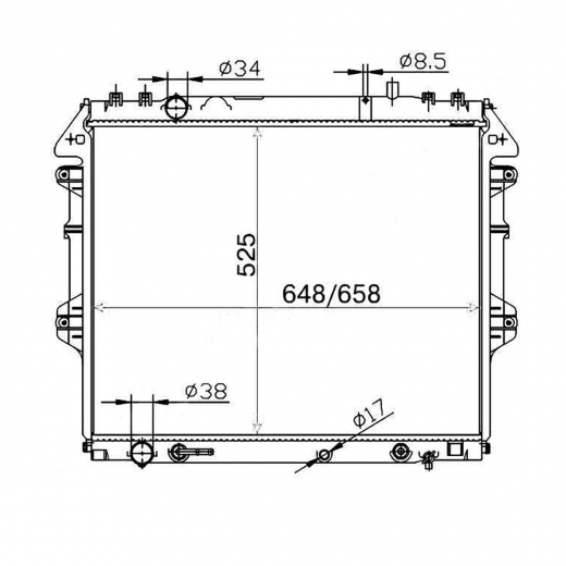 Радиатор охлаждения Toyota Fortuner '05-'15 (5L-E) MT SAT (Китай)