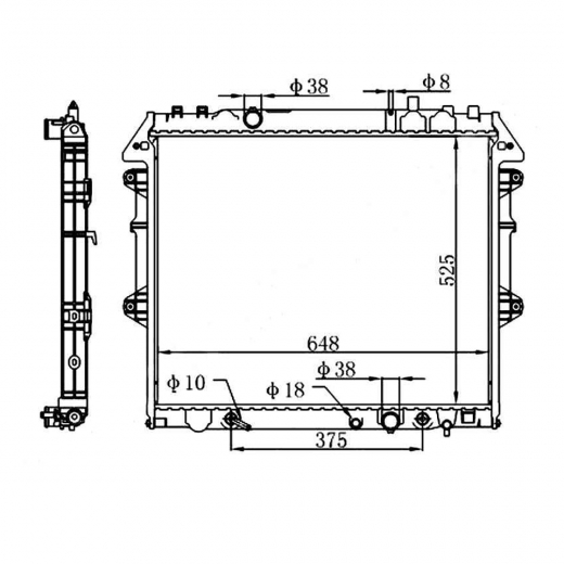 Радиатор охлаждения Toyota Fortuner '05-'15 (1KD-FTV) SAT (Китай)
