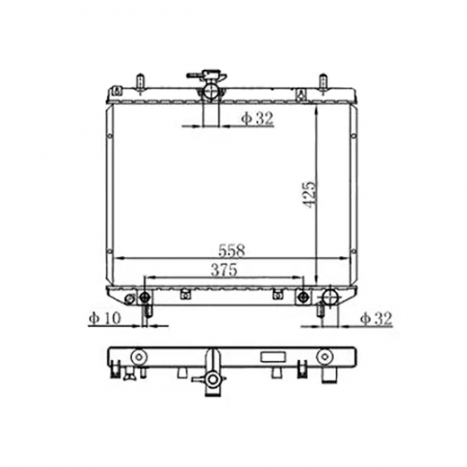Радиатор охлаждения Toyota Lite/ Townace Van '08-'19/ Rush '06-'16/ Daihatsu Bego '06-'16 Panda