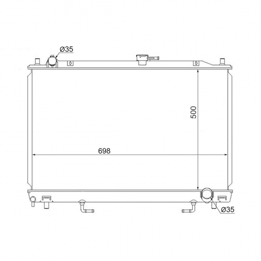 Радиатор охлаждения Mitsubishi Pajero '99-'06 (6G74, 6G75) AT контрактный в сборе