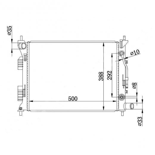 Радиатор охлаждения Kia Rio/ Hyundai Solaris '10-'16 (G4FA, G4FC) Panda