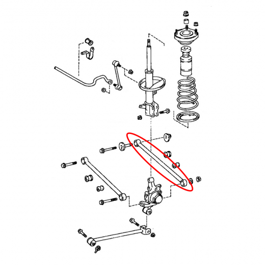 Рычаг задний Toyota Vista/ Camry '94-'98 нижний поперечный регулируемый 2WD R8