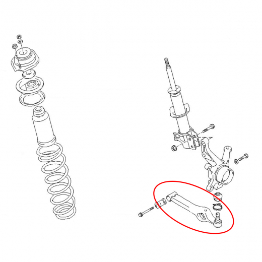 Рычаг передний Suzuki Chevrolet Cruze '01-'08 нижний контрактный