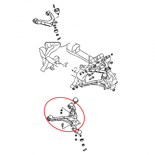 Рычаг передний Mitsubishi Pajero '99-'18 левый нижний 4WD контрактный