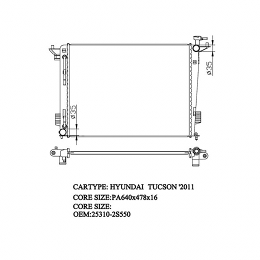 Радиатор охлаждения Kia Sportage '10-'16 (G4KD, G4KE) Panda