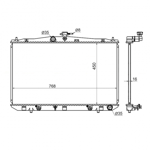 Радиатор охлаждения Lexus RX '08-'15 (2GR-FE, 2GR-FXE) Panda