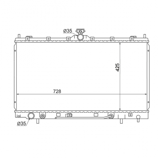 Радиатор охлаждения Mitsubishi Grandis '03-'09 (4G69) AT без охлаждения контрактный в сборе
