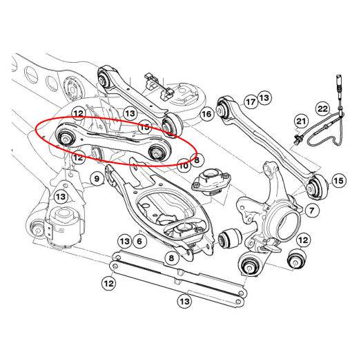 Рычаг задний BMW 1 Series '04-'12/ 3 Series '05-'12/ X1 '09-'15 верхний продольнай контрактный