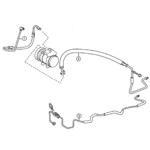 Трубки/ шланги кондиционера (комплект) Toyota Nadia '98-'03 (3S-FE, 3S-FSE) Контрактный