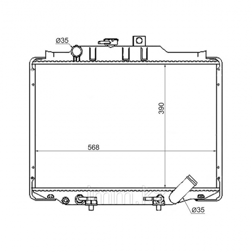 Радиатор охлаждения Mitsubishi Delica/ Star Wagon '90-'99 (4D56-T) SAT Китай
