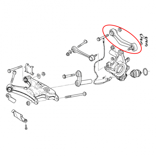 Рычаг задний BMW 5 Series '95-'04/ 5 Series '03-'10 правый верхний с шаровой PATRON