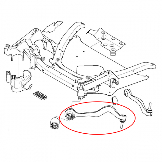 Рычаг передний BMW 5 Series '03-'10 правый нижний продольный кривой 2WD Just Drive