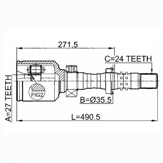 Шрус внутренний переднего правого привода Toyota Vellfire, Vanguard, Estima, Alphard GSP 659108