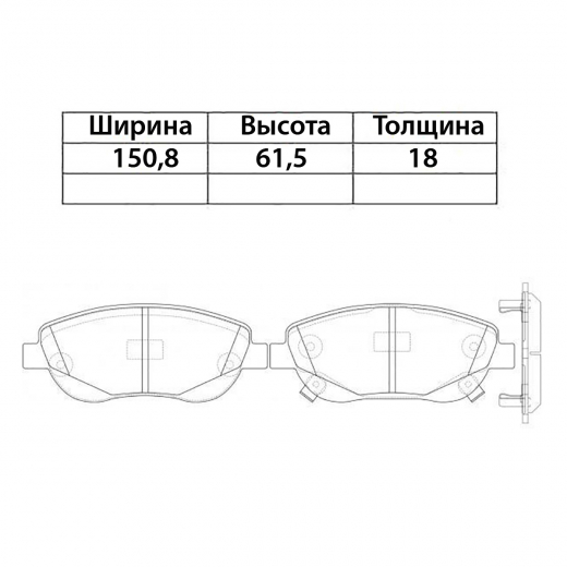 Колодки тормозные передние NIBK PN1843 дисковые