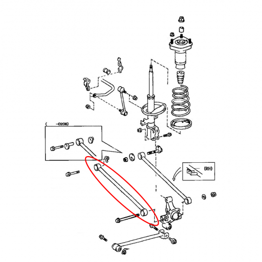 Рычаг задний Lexus RX/ Toyota Harrier '97-'03 нижний поперечный 2WD R8