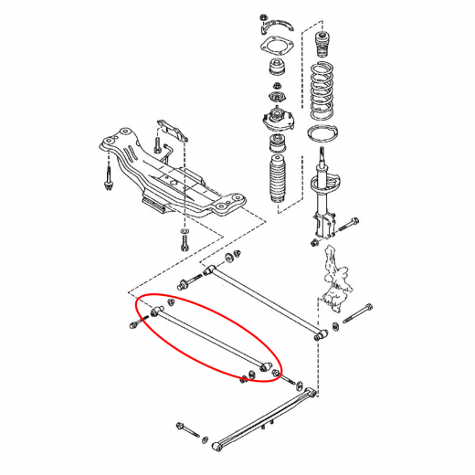 Рычаг задний Mazda Premacy '99-'05/ Ford Ixion '99-'03 нижний поперечный 2WD Akitaka