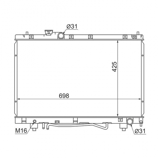 Радиатор охлаждения Toyota Ipsum/ Picnic '96-'01 / Nadia / Gaia '98-'04 (3S-FE, 1AZ-FSE, 3S-FSE) E.C.H.O.