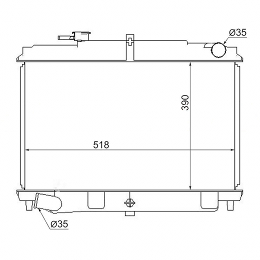 Радиатор охлаждения Nissan Atlas '92-'19 (TD27, QD32E, TD23, TD25) E.C.H.O.