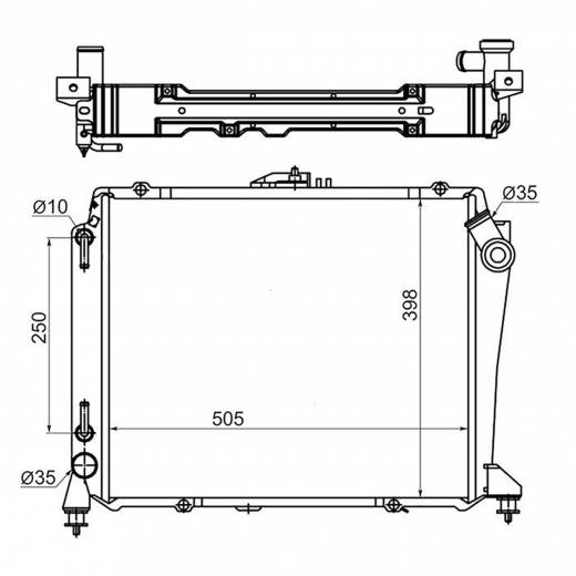 Радиатор охлаждения Toyota Hiace '89-'04 (2L-TE, 3L) E.C.H.O.