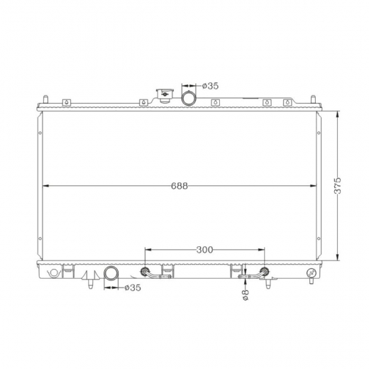 Радиатор охлаждения Mitsubishi Lancer/ Cedia '00-'10 (4G15, 4G93-T, 4G93, 4G15, 4G13, 4G18, 4G94) E.C.H.O.