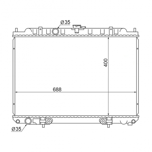 Радиатор охлаждения Nissan Tino '98-'03/ Expert '99-'07 / Avenir '98-'05 (QG18DE)  E.C.H.O.