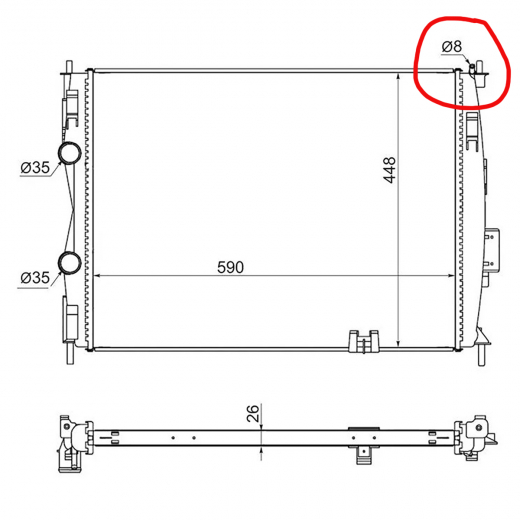 Радиатор охлаждения Nissan Qashqai '06-'13 (MR20DE) E.C.H.O.