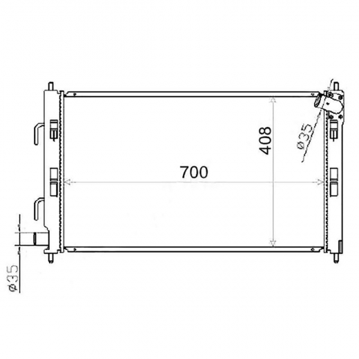 Радиатор охлаждения Mitsubishi ASX '10-'20/ Outlander '05-'12/ Lancer '07-'17/ Delica D5 '06-'22/ Galant Fortis '07-'15/ Citroen C4 Aircross '12-'16/ C-Crosser '07-'12/ Peugeot 4007 '07-'14/ 4008 '12-'15 (4B11, 4B10, 4A92, 4B12, 4A91, 4J11, 4J10, 4HN DW12) MT, CVT, AMT/DSG с охлаждением КПП E.C.H.O.