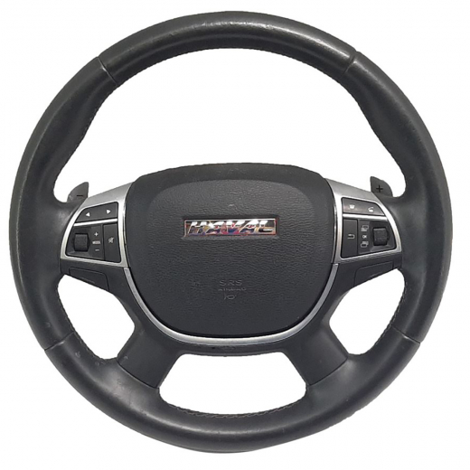 Руль Haval H9 '15-'23 Airbag (4 луча, кожа, кнопки аудио) контрактный