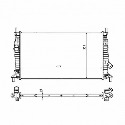 Радиатор охлаждения Mazda 3/ Axela '03-'09/ Ford Focus II '04-'11/ C-Max '03-'10 (Z6-DE, ZY-VE, LF-DE, LF-VE, L3-VE, L3-VDT, ASD, HWD, QQD, AOD, HHD, G8D, KKD, G6D) SAT Китай