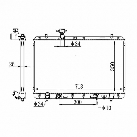 Радиатор охлаждения Suzuki Aerio '01-'07 (M15A, M18A) SAT (Китай)