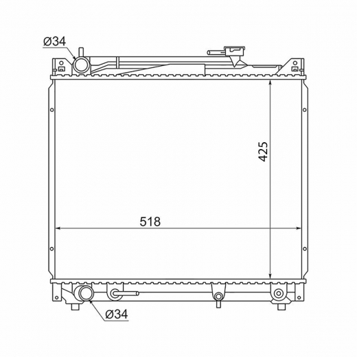Радиатор охлаждения Suzuki Escudo '94-'04 (J20A, H20A, H25A) SAT (Китай)