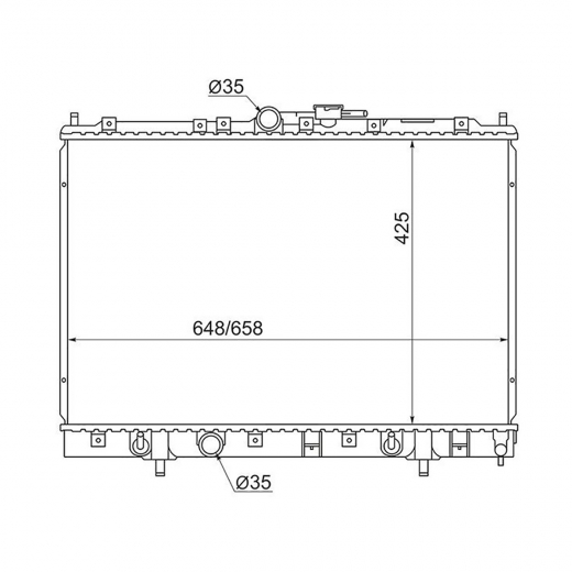 Радиатор охлаждения Mitsubishi Pajero IO '98-'07 (4G93, 4G94, 4G93-T) SAT (Китай)